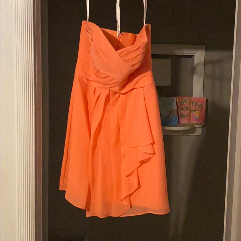 David’s Bridal Bridesmaid dress in Coral, size 6